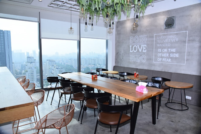 văn phòng còn có cả khu vực cà phê