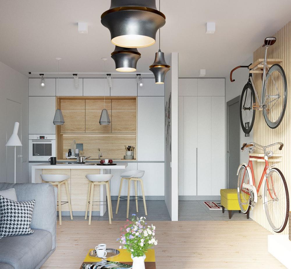 Hai sắc xám và vàng mang đến vẻ đẹp ấn tượng cho căn hộ chung cư